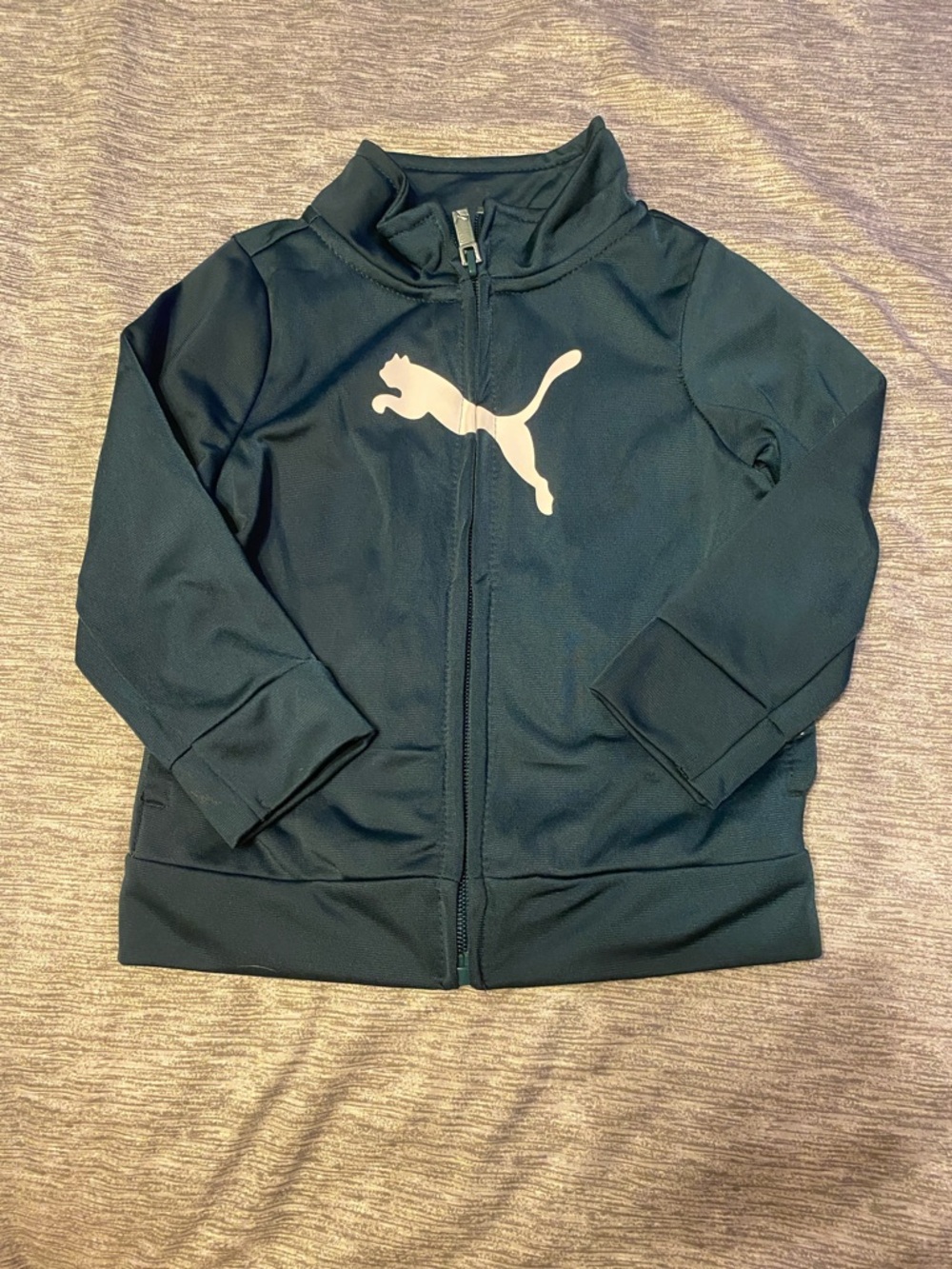 Puma Track Jacket Baby Size 12 Months Dark Teal Green w/ Puma Graphics